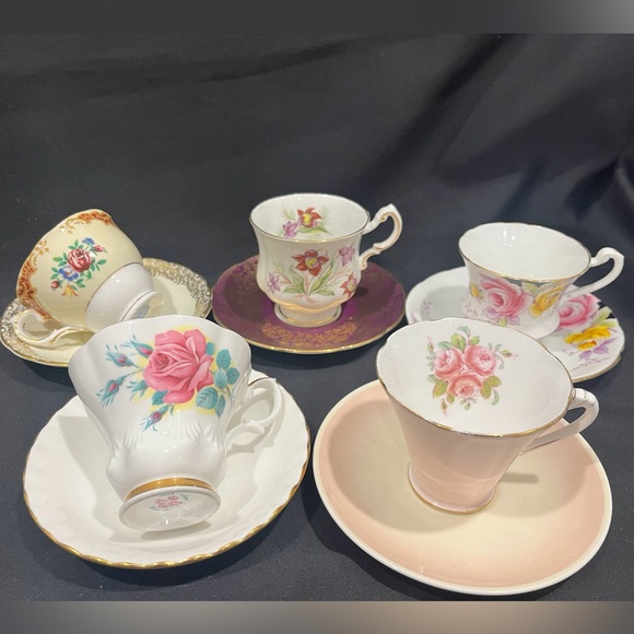 Other - Five “Perfectly Imperfect” Teacups and Saucers Mismatched Sets Fine China